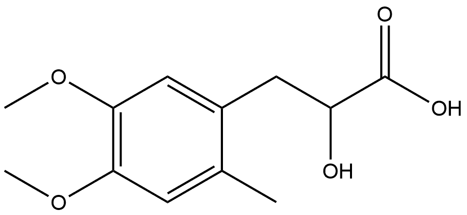 3-(4,5-二甲氧基-2-甲基苯基)-2-羟基丙酸 结构式