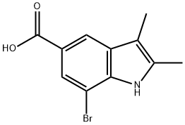 7-溴-2,3-二甲基吲哚-5-甲酸 结构式