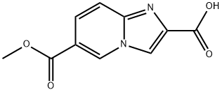 6-(甲氧羰基)咪唑并[1,2-A]吡啶-2-羧酸 结构式