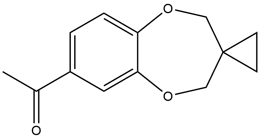 1-spiro[2H-1,5-Benzodioxepin-3(4H),1'-cyclopropan]-7-ylethanone 结构式