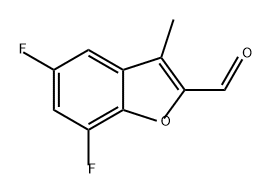 5,7-二氟-3-甲基苯并呋喃-2-甲醛 结构式