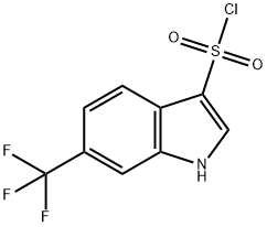 6-(三氟甲基)-1H-吲哚-3-磺酰氯 结构式