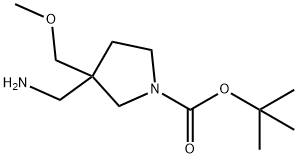 3-(氨基甲基)-3-(甲氧基甲基)吡咯烷-1-甲酸叔丁酯 结构式