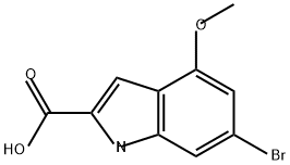 6-溴-4-甲氧基吲哚-2-甲酸 结构式