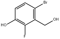 4-溴-2-氟-3-(羟甲基)苯酚 结构式