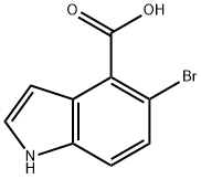 5-溴-1H-吲哚-4-羧酸 结构式