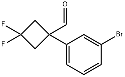 1-(3-溴苯基)-3,3-二氟环丁烷-1-甲醛 结构式