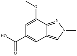 7-Methoxy-2-methyl-2H-indazole-5-carboxylic acid 结构式