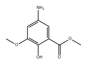 5-氨基-2-羟基-3-甲氧基苯甲酸甲酯 结构式