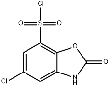 5-氯-2,3-二氢-2-氧代-7-苯并噁唑磺酰氯 结构式