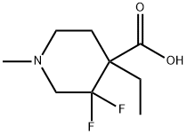 4-Piperidinecarboxylic acid, 4-ethyl-3,3-difluoro-1-methyl- 结构式
