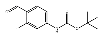 (3-氟-4-甲酰基苯基)氨基甲酸叔丁酯 结构式