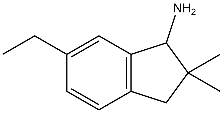 6-Ethyl-2,3-dihydro-2,2-dimethyl-1H-inden-1-amine 结构式