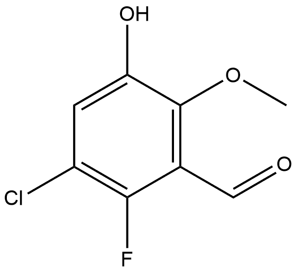 3-chloro-2-fluoro-5-hydroxy-6-methoxybenzaldehyde 结构式