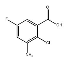 3-氨基-2-氯-5-氟苯甲酸 结构式