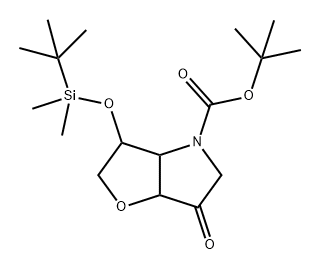 叔-丁基 3-[叔-丁基(二甲基)甲硅烷基]氧代-6-羰基-3,3A,5,6A-四氢-2H-呋喃并[3,2-B]吡咯-4-羧酸酯 结构式