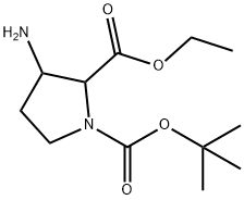 1-Tert-butyl 2-ethyl 3-aminopyrrolidine-1,2-dicarboxylate 结构式