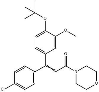 2-Propen-1-one, 3-(4-chlorophenyl)-3-[4-(1,1-dimethylethoxy)-3-methoxyphenyl]-1-(4-morpholinyl)- 结构式