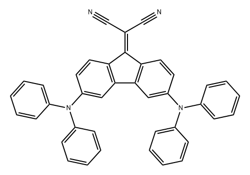 2-[3,6-BIS(DIPHENYLAMINO)-9H-FLUOREN-9-YLIDENE]PROPANEDINITRILE 结构式