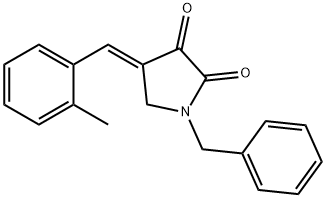 (E)-1-苄基-4-(2-甲基亚苄基)吡咯烷-2,3-二酮 结构式