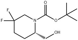 5,5-二氟-2-(羟甲基)哌啶-1-羧酸叔丁酯 结构式