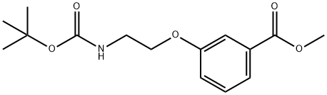 Benzoic acid, 3-[2-[[(1,1-dimethylethoxy)carbonyl]amino]ethoxy]-, methyl ester 结构式