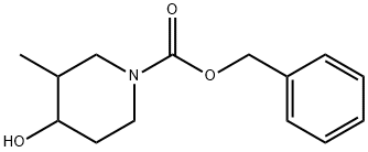 1-Piperidinecarboxylic acid, 4-hydroxy-3-methyl-, phenylmethyl ester 结构式