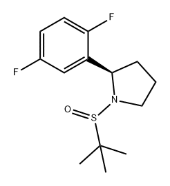 Pyrrolidine, 2-(2,5-difluorophenyl)-1-[(1,1-dimethylethyl)sulfinyl]-, (2R)- 结构式