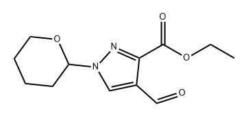 4-甲酰基-1-(四氢2H-吡喃-2-基)-1H-吡唑-3-羧酸乙酯 结构式