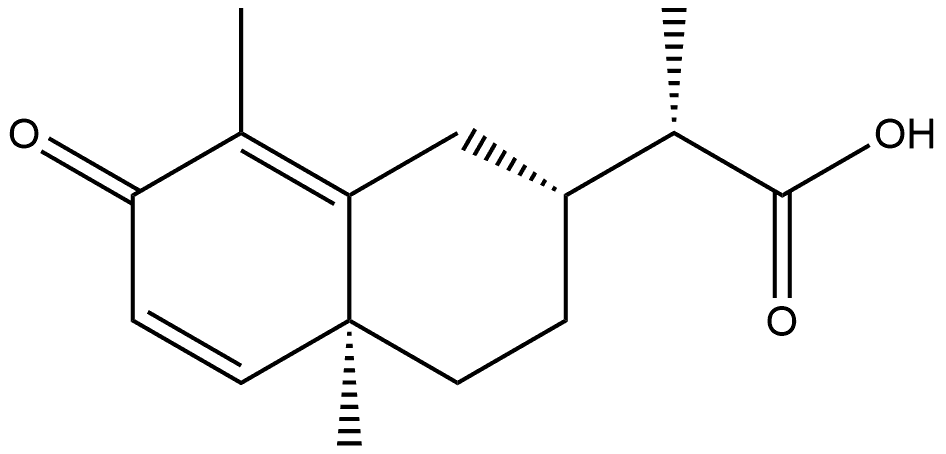 2-Naphthaleneacetic acid, 1,2,3,4,4a,7-hexahydro-α,4a,8-trimethyl-7-oxo-, (αS,2R,4aS)- 结构式