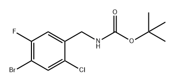 1,1-二甲基乙基N-[(4-溴-2-氯-5-氟苯基)甲基]氨基甲酸酯 结构式