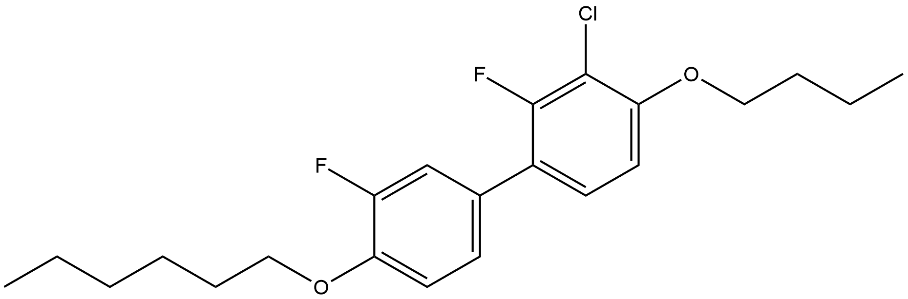 4-Butoxy-3-chloro-2,3'-difluoro-4'-(hexyloxy)-1,1'-biphenyl 结构式