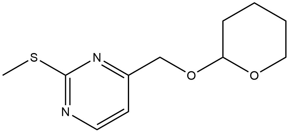 2-(甲硫基)-4-[[(四氢-2H-吡喃-2-基)氧基]甲基]嘧啶 结构式