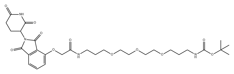 THALIDOMIDE-O-AMIDO-CH2-PEG3-CH2-NH-BOC 结构式