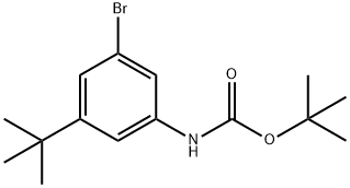 (3-溴-5-(叔丁基)苯基)氨基甲酸叔丁酯 结构式