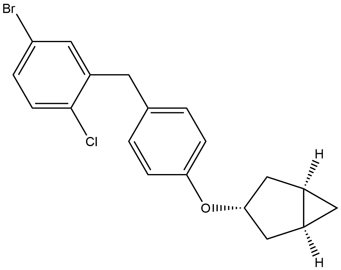 REL-(1R,3S,5S)-3-(4-(5-BROMO-2-CHLOROBENZYL)PHENOXY)BICYCLO[3.1.0]HEXANE 结构式