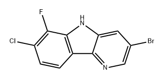 3-溴-7-氯-6-氟-5H-吡啶[3,2-B]吲哚 结构式