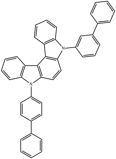 5-([1,1'-联苯]-3-基)-8-([1,1'-联苯]-4-基)-5,8-二氢吲哚并[2,3-C]咔唑 结构式