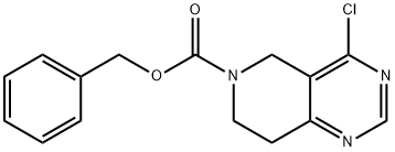 4-氯-7,8-二氢吡啶[4,3-D]嘧啶-6(5H)-羧酸苄酯 结构式