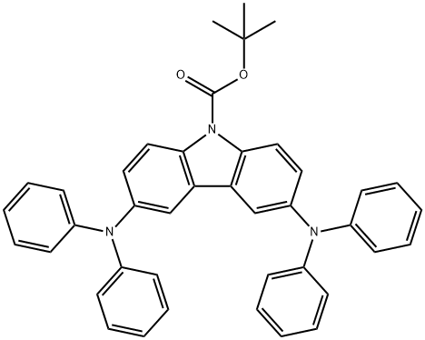 3,6-双(二苯基氨基)-9H-咔唑-9-甲酸叔丁酯 结构式