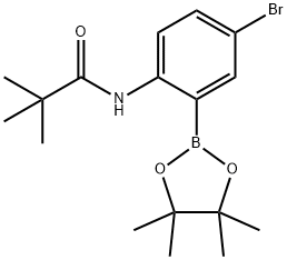 Propanamide, N-[4-bromo-2-(4,4,5,5-tetramethyl-1,3,2-dioxaborolan-2-yl)phenyl]-2,2-dimethyl- 结构式