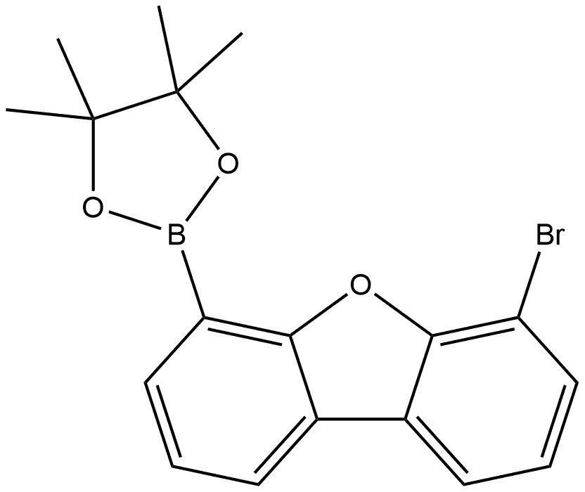 4-BROMO-6-(4,4,5,5-TETRAMETHYL-1,3,2-DIOXABOROLAN-2-YL)DIBENZOFURAN 结构式