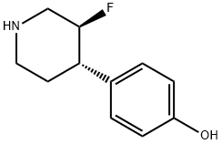 4-((3S,4S)-3-氟哌啶-4-基)苯酚 结构式
