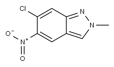 2H-INDAZOLE, 6-CHLORO-2-METHYL-5-NITRO- 结构式