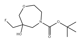 4-BOC-6-(氟甲基)-6-羟基-1,4-氧氮杂环庚烷 结构式