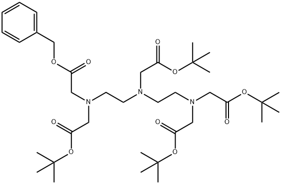 3-Oxa-6,9,12-triazatetradecan-14-oic acid, 6,9-bis[2-(1,1-dimethylethoxy)-2-oxoethyl]-2,2-dimethyl-4-oxo-12-[2-oxo-2-(phenylmethoxy)ethyl]-, 1,1-dimethylethyl ester (9CI) 结构式