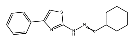 1-[4-(苯基)噻唑-2-基]-2-环己基甲基亚甲基肼 结构式