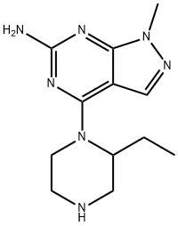 4-(2-Ethylpiperazin-1-yl)-1-methyl-1H-pyrazolo[3,4-d]pyrimidin-6-amine 结构式