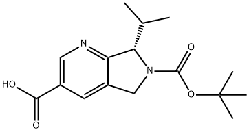 (S)-6-(tert-butoxycarbonyl)-7-isopropyl-6,7-dihydro-5H-pyrrolo[3,4-b]pyridine-3-carboxylic acid 结构式