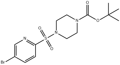 1-Piperazinecarboxylic acid, 4-[(5-bromo-2-pyridinyl)sulfonyl]-, 1,1-dimethylethyl ester 结构式